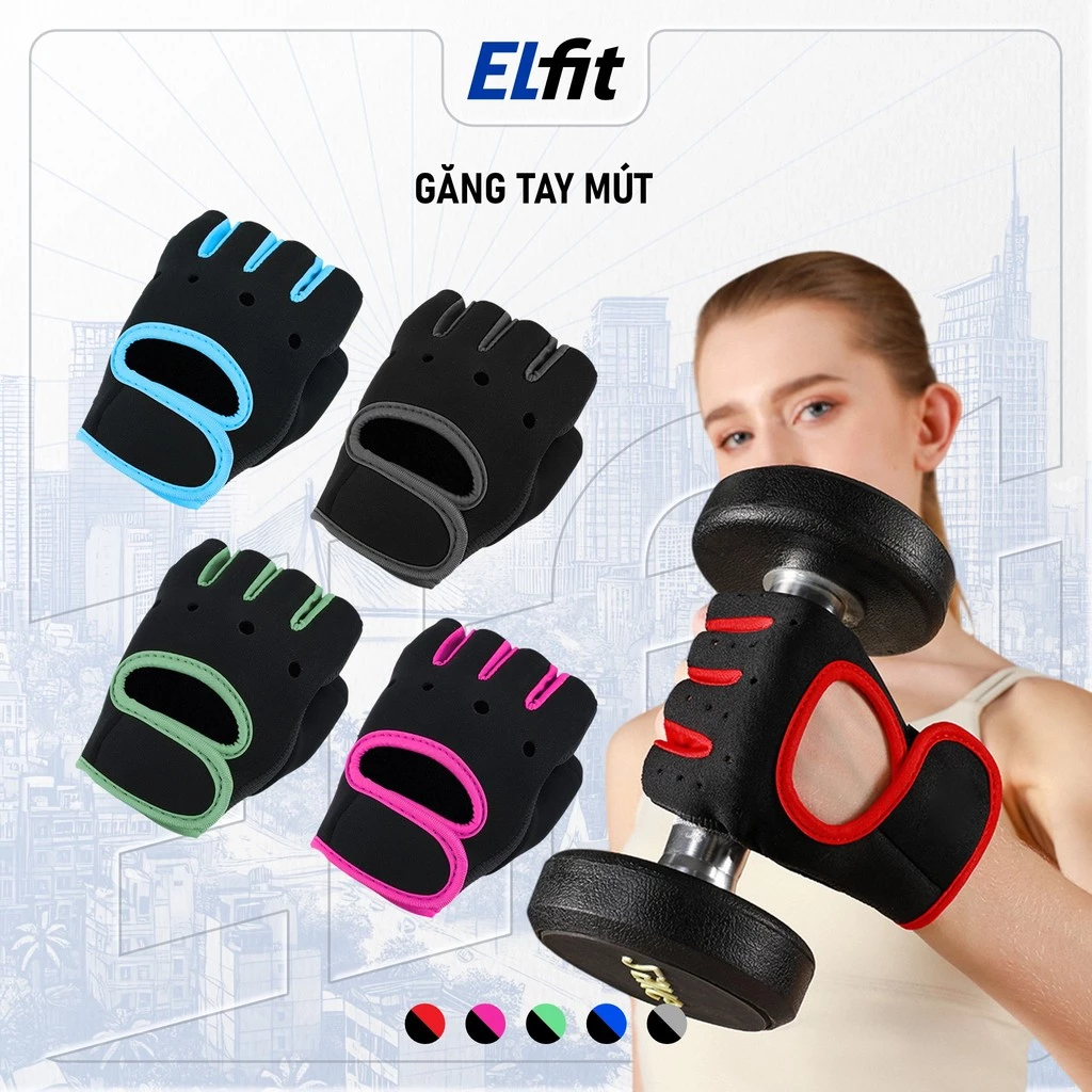 Găng Tay Tập Gym Nữ Hở Ngón - Găng Tay Tập Thể Hình Nữ Đa Năng Nhiều Màu - Hở Dán - GT-HoDan