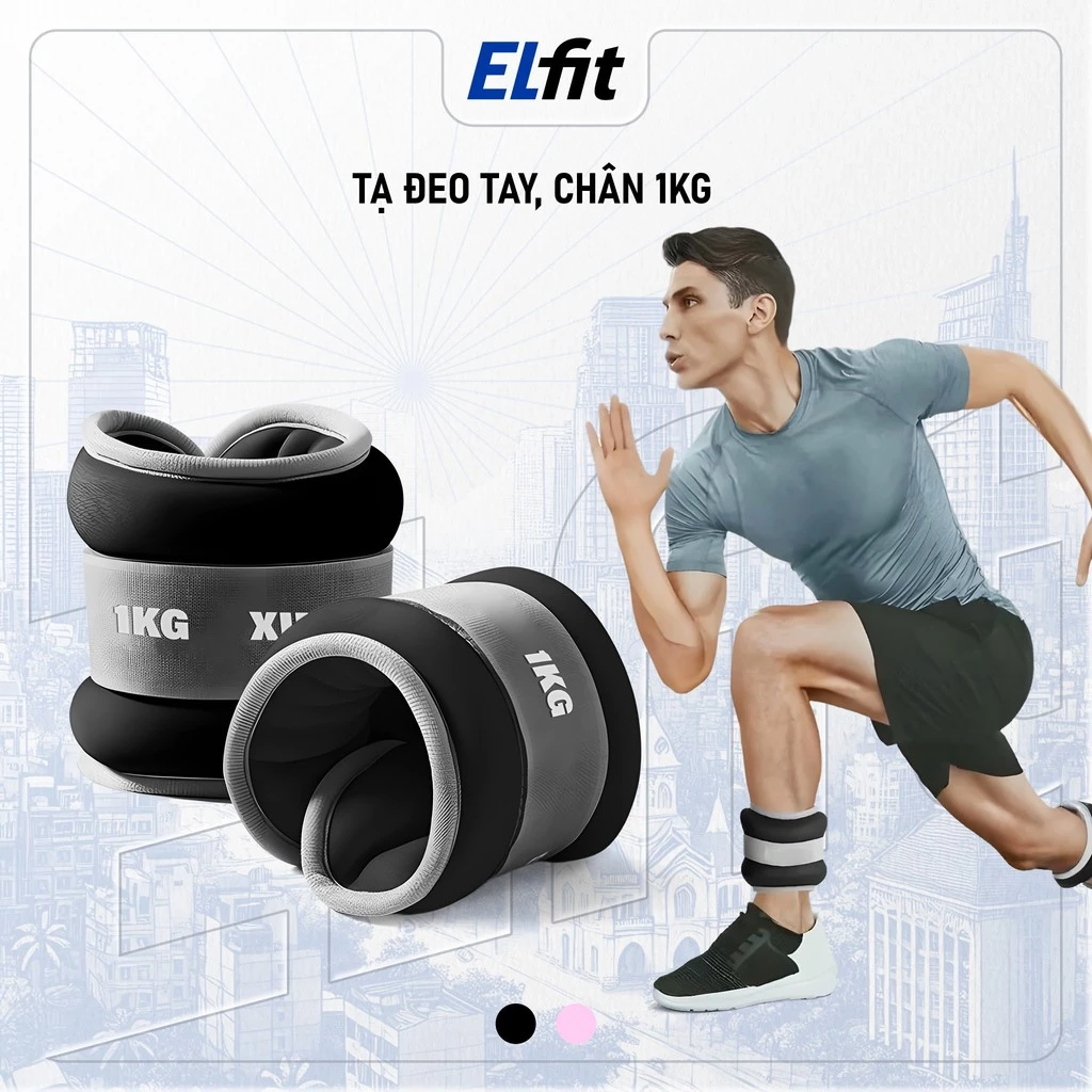 Tạ Đeo Chân Tay SYLAPRO Thiết Kế Dạng Băng Dán Hỗ Trợ Chạy Bộ Tập Gym Chơi Thể Thao 1kg - TaChan1kg