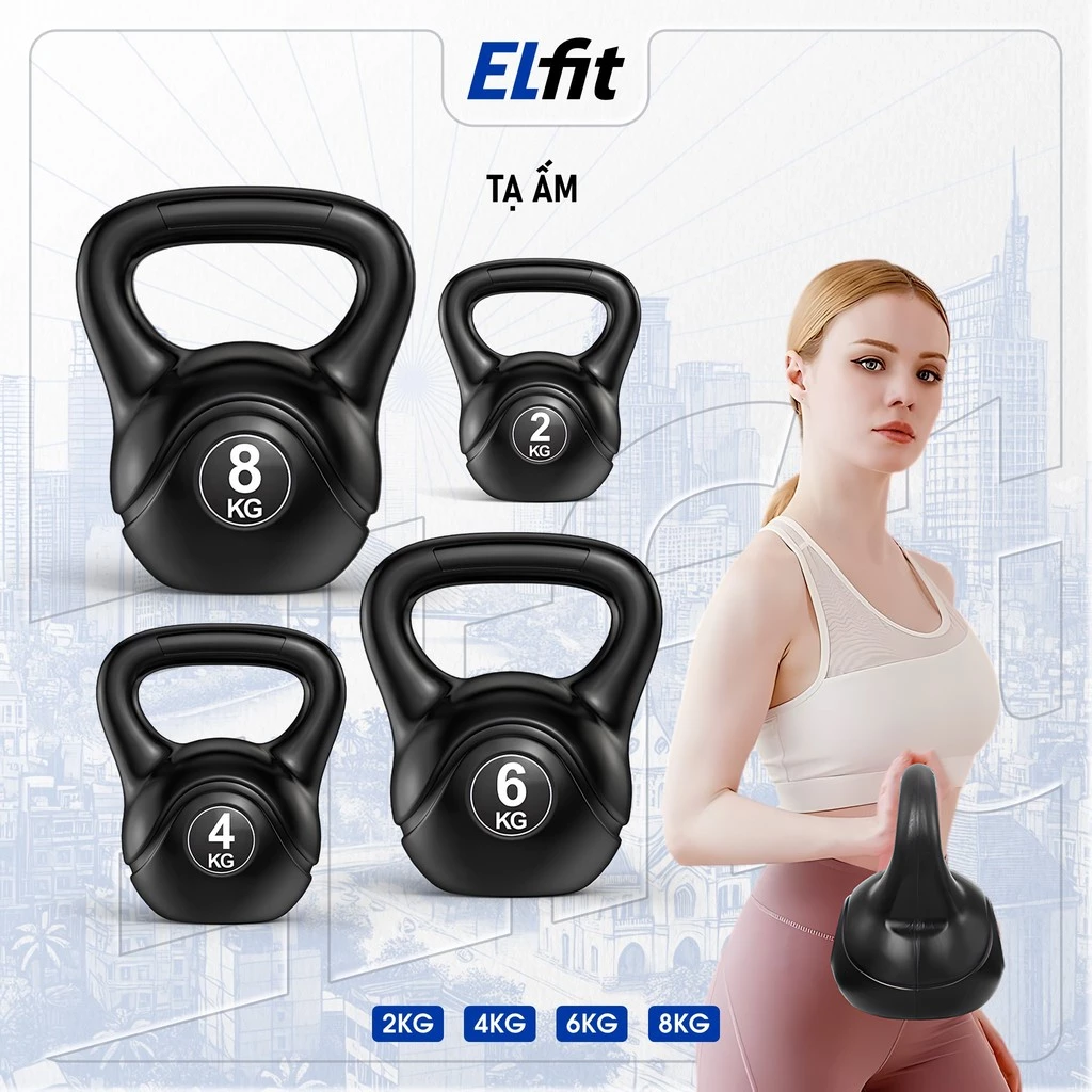 [1 Cái] Tạ Bình Vôi, Tạ Chuông 2kg-4kg-6kg-8kg Tập Squat, Tạ Ấm Dụng Cụ Thể Thao Tại Nhà Chống Đẩy - TaAm