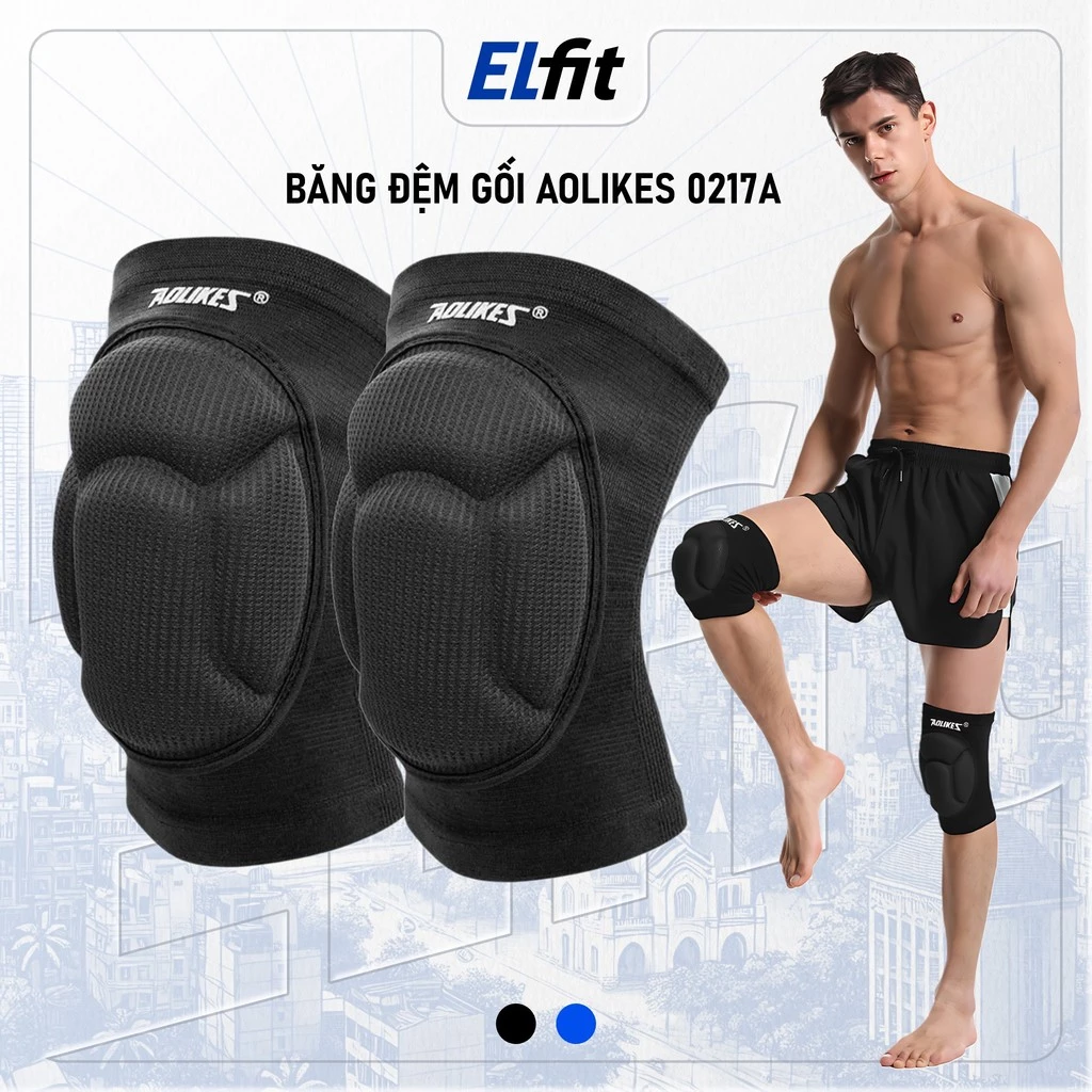 [1 Đôi] Băng Đệm Bảo Vệ Đầu Gối Aolikes 0217A Chất Liệu Cotton Bó Đầu Gối Cho Người Chơi Thể Thao - AL0217