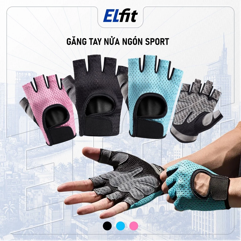 Găng Tay Bao Tay Thể Thao Nửa Ngón Nam Nữ Tập Gym Thể Dục Đi Xe Đạp Bảo Vệ Tay Êm Ái Thoáng Khí - C - GT-RexchiKoLogo