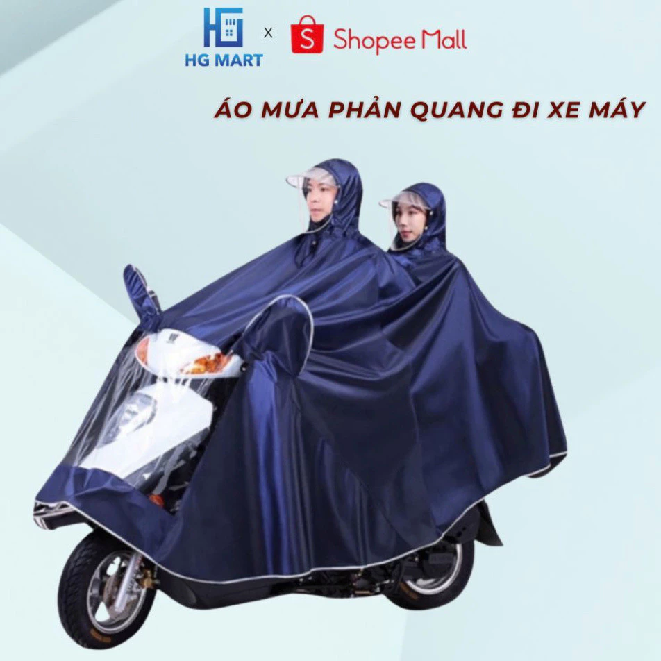 Áo Mưa Phản Quang 1 Người Và 2 Người HGMART Che Phủ Toàn Thân Kèm Kính Chắn Mưa Tiện Lợi  [ Hàng Tốt ]
