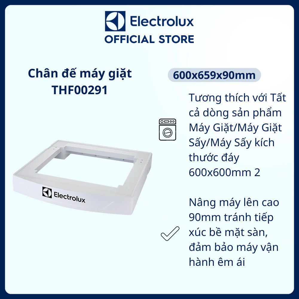 Chân đế máy giặt Electrolux nâng cao máy,tránh tiếp xúc bề mặt sàn giảm tiếng ồn,giảm rung lắc THF00291