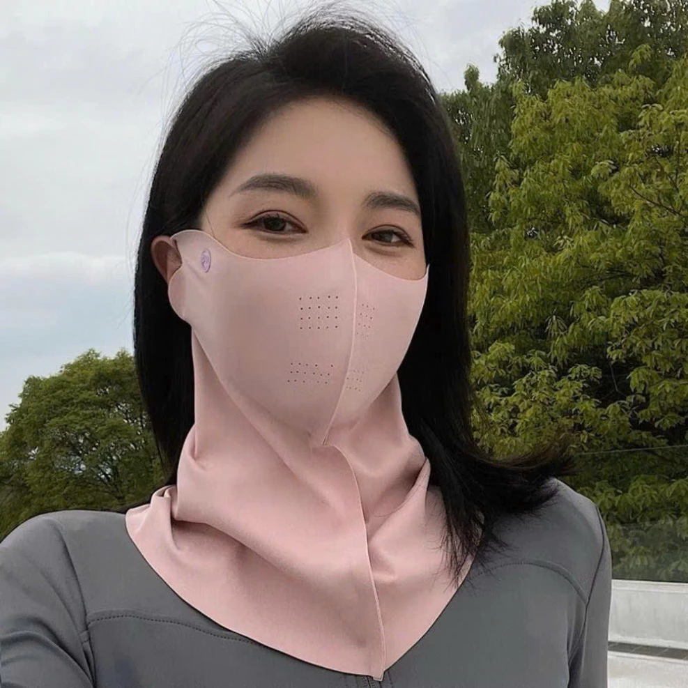 Khẩu Trang Vải Lanh Kèm Khăn Che Cổ Mềm Mịn Thoáng Mát,🍒 FREESHIP🍒Khẩu Trăng Kèm Khăn Quàng Cổ Chống Tia Cực Tím UPF50