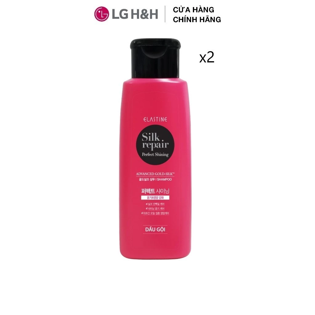[QUÀ TẶNG KHÔNG BÁN] Combo 2 Dầu gội chăm sóc tóc hư tổn Elastine Gold Silk 120ml