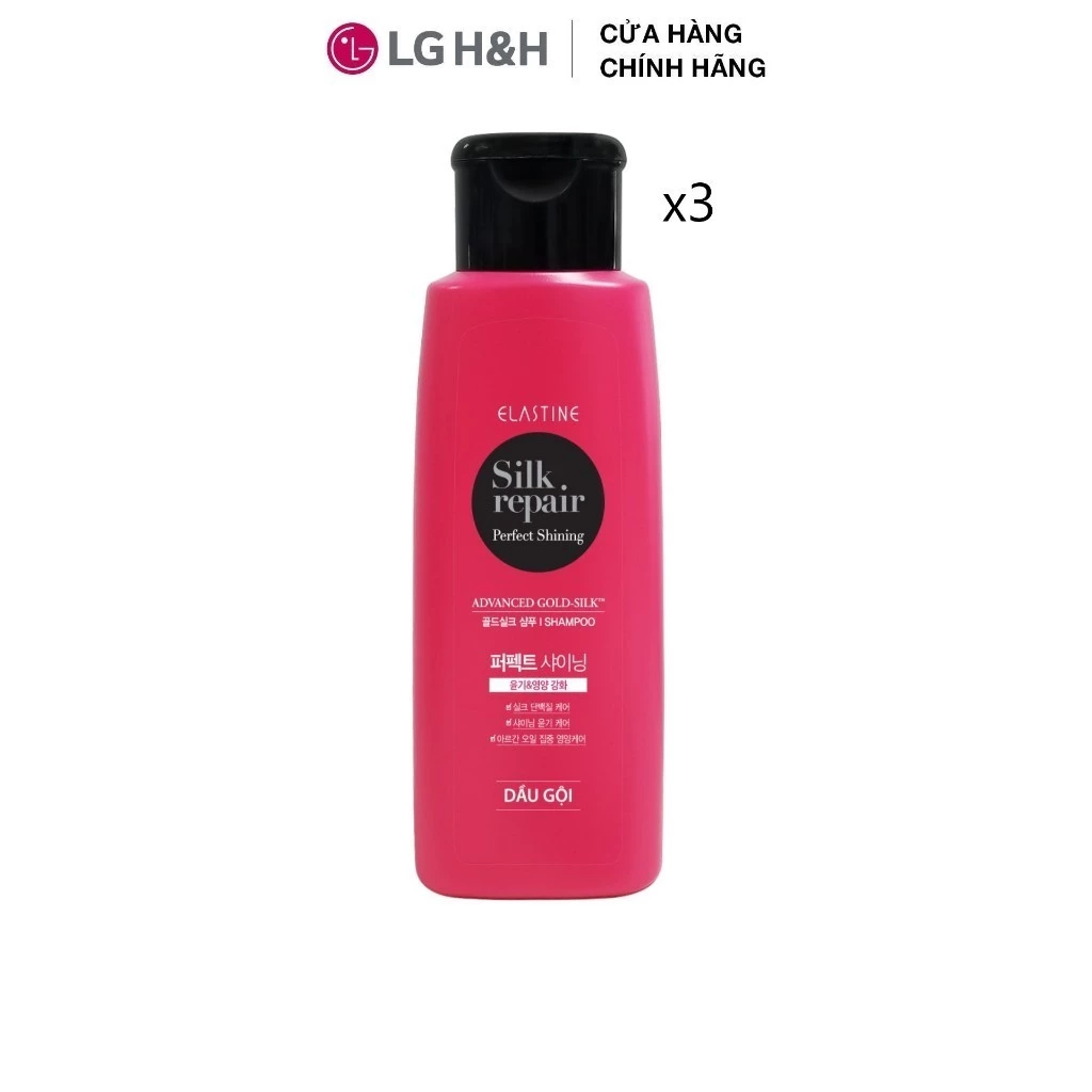 [QUÀ TẶNG KHÔNG BÁN] Combo 3 Dầu gội chăm sóc tóc hư tổn Elastine Gold Silk 120ml