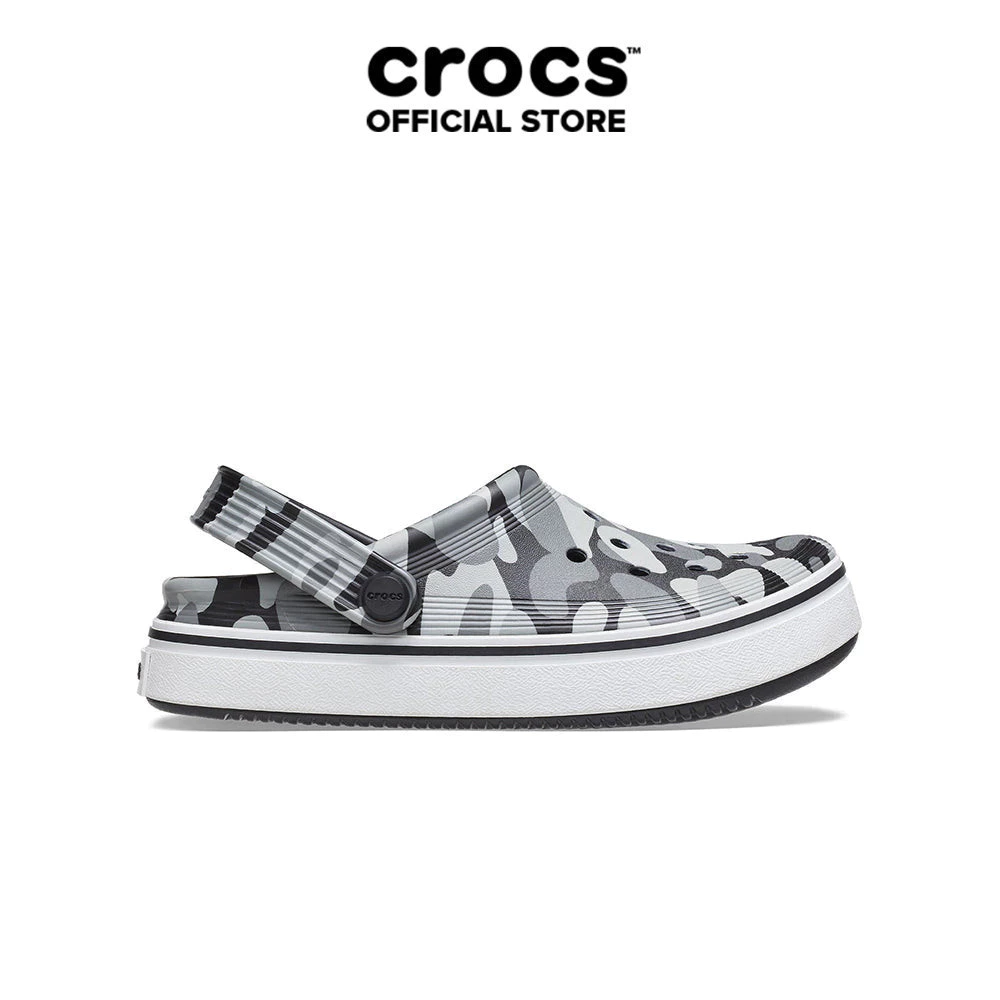 Giày Clog Trẻ Em Crocs Toddler Off Court Camo Redux - Black/White