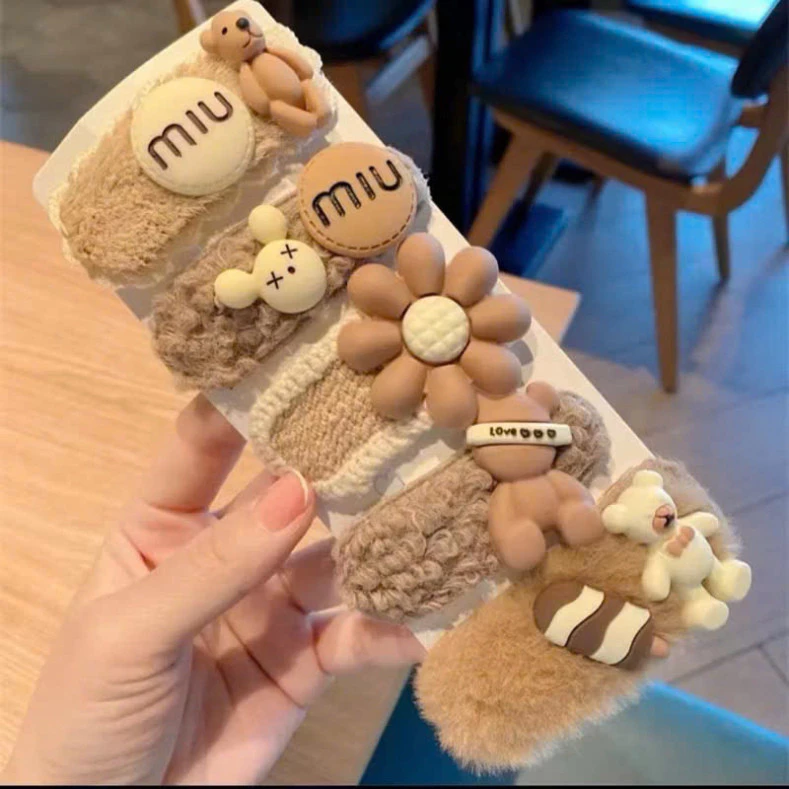 Sét 5 Chun Buộc Tóc Dành Cho Nữ Lông Nhung,Đính Icon Siêu Xinh🍒FREESHIP🍒kẹp tóc mái nhung Mẫu Miumiu siêu kute