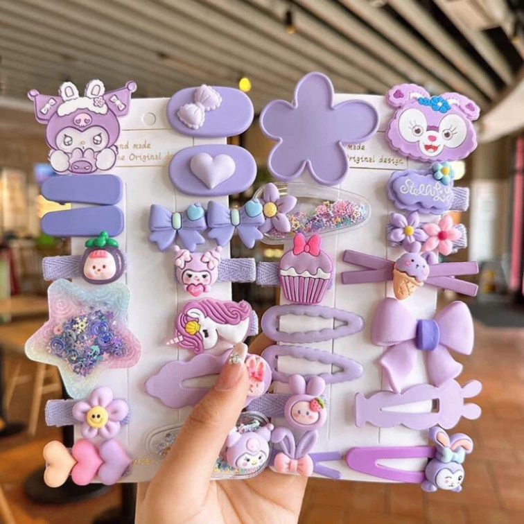 Set kẹp, Cặp,Cột tóc 14 món cho bé gái hình hoạt hình cute xinh xắn hot 2023🍒FREESHIP🍒Combo 14 kẹp tóc hình thú cho bé