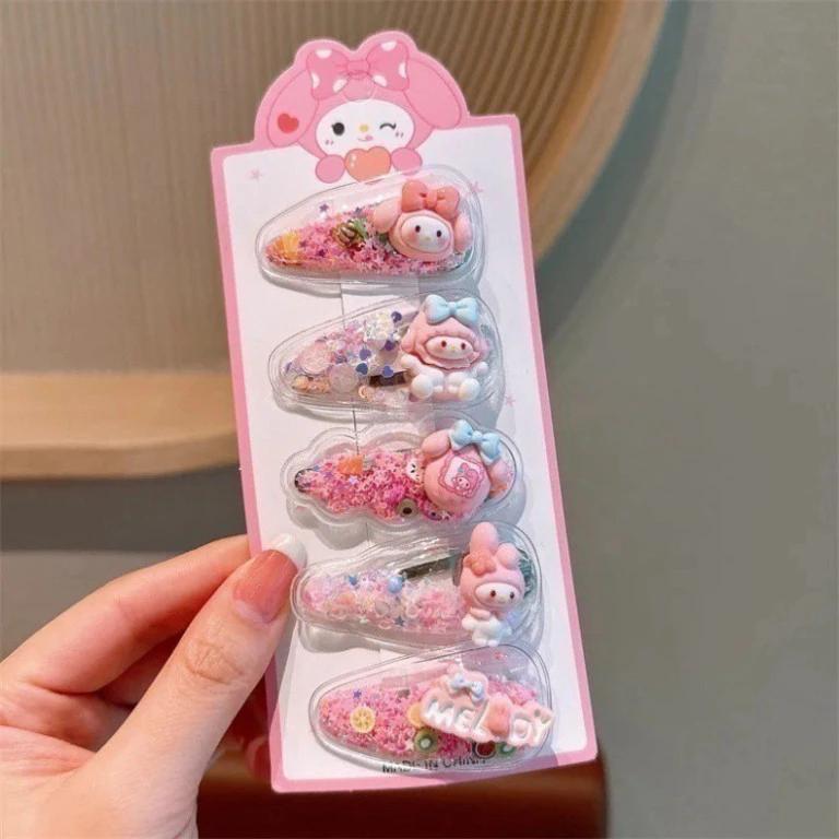set 5 kẹp tóc Hoạt Hình Kuromi Cinnamoroll Dễ Thương Thời Trang Hàn Quốc Cho Bé🍒FREESHIP🍒Vỉ 5 Kep Tóc Bé Gái