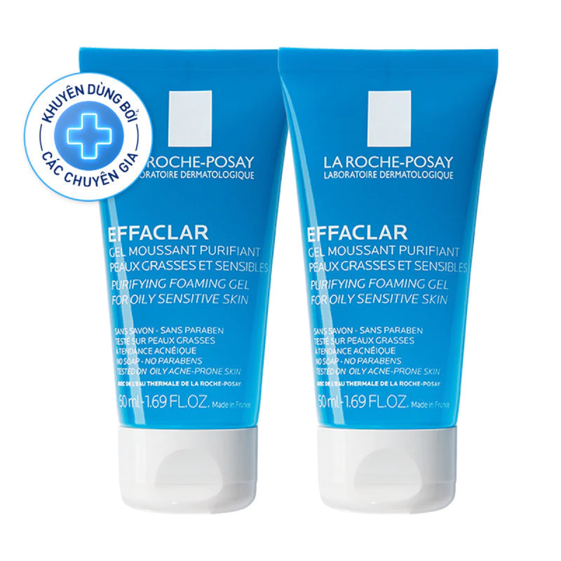 Gift - Bộ quà tặng gel rửa mặt tạo bọt giúp làm sạch sâu cho da dầu mụn La Roche-Posay Effaclar 50ml