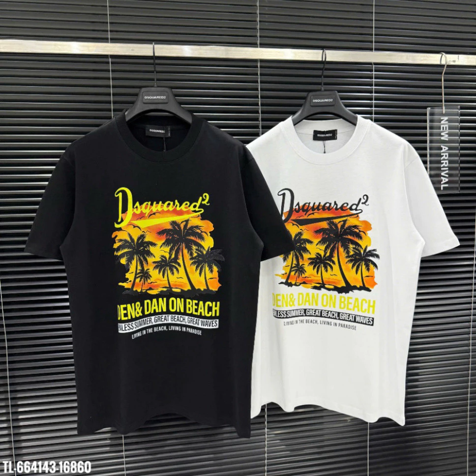🔥Hot🔥Áo thun DSQUARED2 Den&Dan on Beach thiết kế phù hợp cho cả Nam và nữ Hàng Quảng Châu