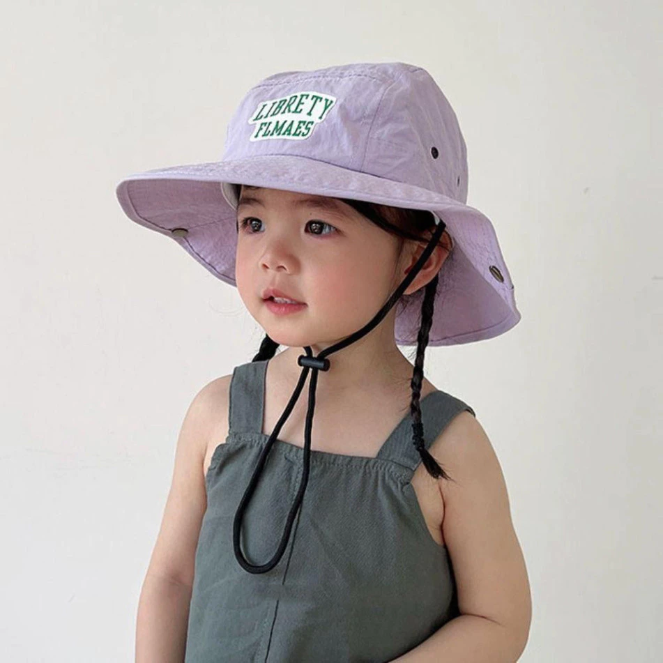 Mũ xô màu kẹo cho bé 🍒FREESHIP🍒Mũ che nắng mùa hè thoáng khí phong cách Hàn Quốc, Mũ che nắng thêu chữ ngọt ngào cho bé