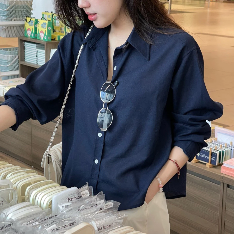 Áo Sơ Mi Linen, Áo Sơmi Nữ Basic Trơn, Áo Somi Kiểu Form Rộng Mùa Hè Thoáng Mát - Moda_Clothes