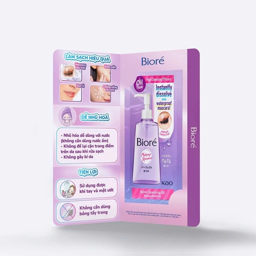[Quà tặng không bán] Sample dầu tẩy trang hoàn hảo Biore Makeup Remover 4ml *2
