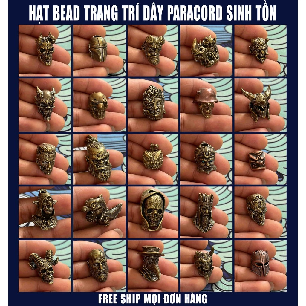 Hạt bead đồng trang trí đan vòng tay paracord