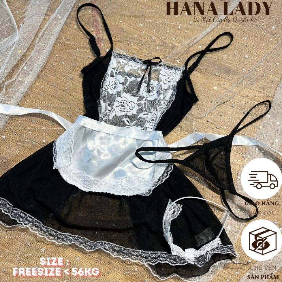 Đồ ngủ cosplay sexy hầu gái anime quyến rũ gợi cảm siêu mỏng xuyên thấu DN45