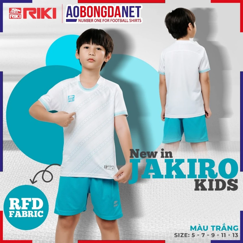 Quần Áo Bóng Đá Trẻ Em Riki Jakiro Kids Chất Vải Thun Mè Thể Thao Thoáng Mát