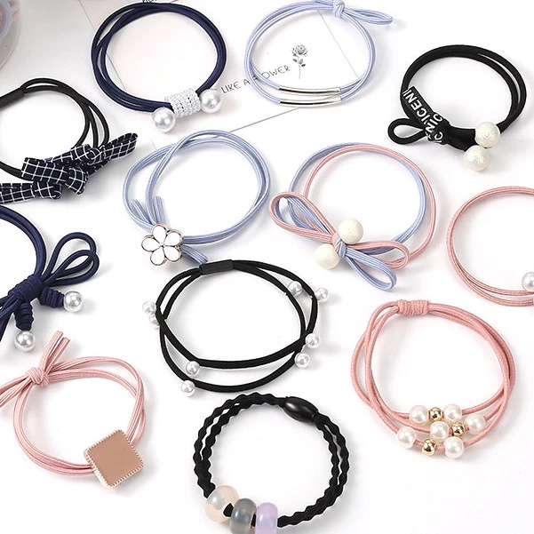 Set 12 Dây Cột Tóc Co Giãn Phong Cách Hàn Quốc Cho Nữ