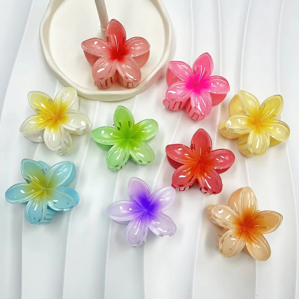 Kẹp tóc hoa sứ phong cách Hawaii kẹp tóc hoa nhiều màu sắc EUNIO