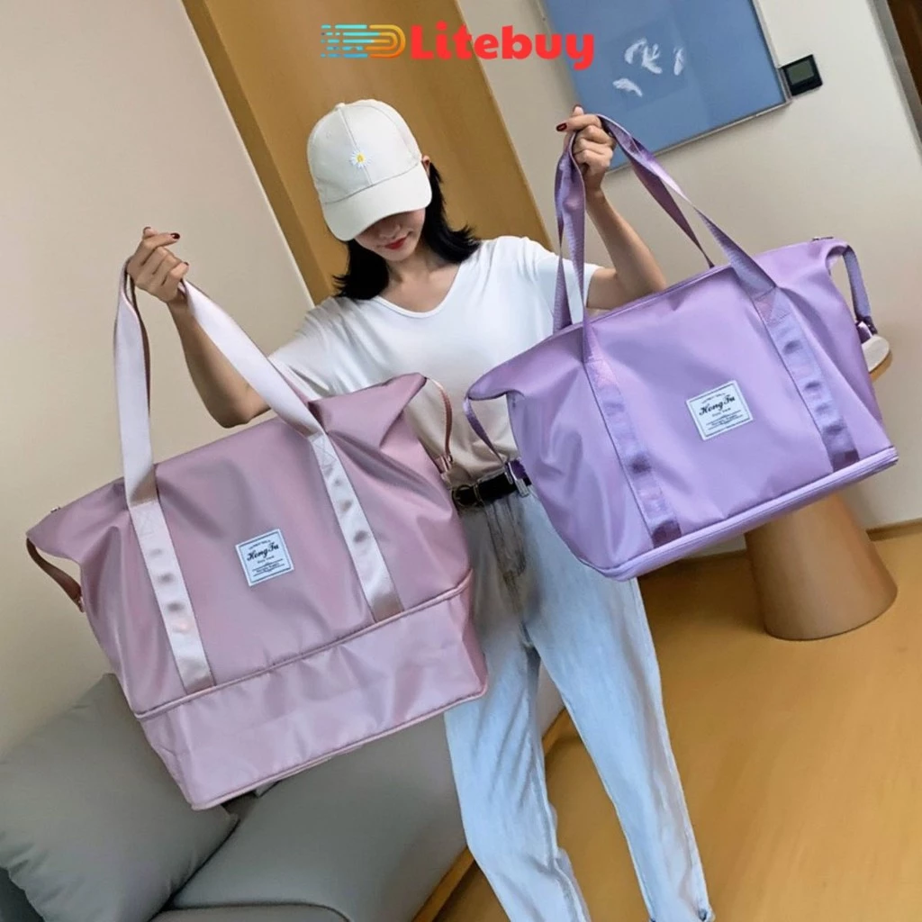 PVN46476 Túi du lịch 2 tầng đa năng, túi xách cỡ lớn chống thấm, vải BOXELO cao cấp,có cài vali tiện lợi