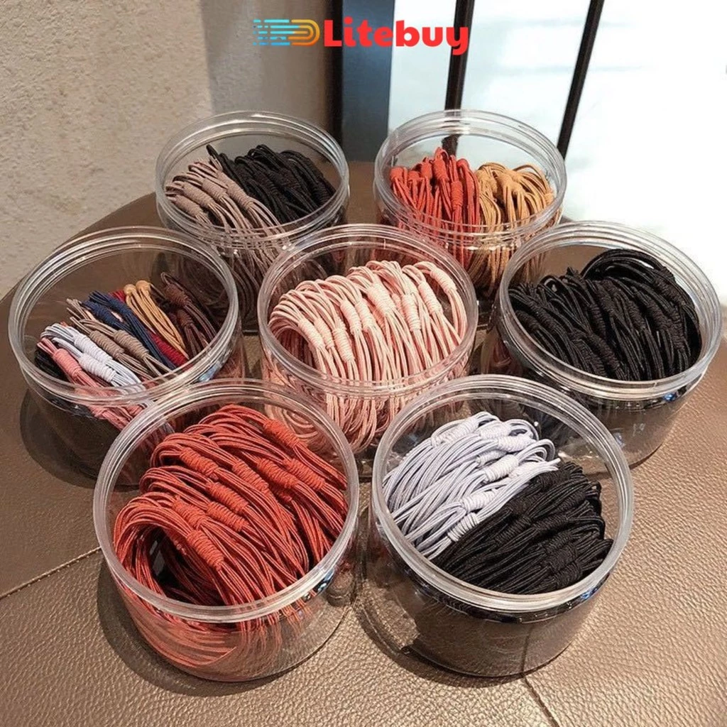 PVN66548 Bộ 20 Dây Thun Cột Tóc Co Giãn Phong Cách Hàn Quốc Đơn Giản Dành Cho Nữ T5
