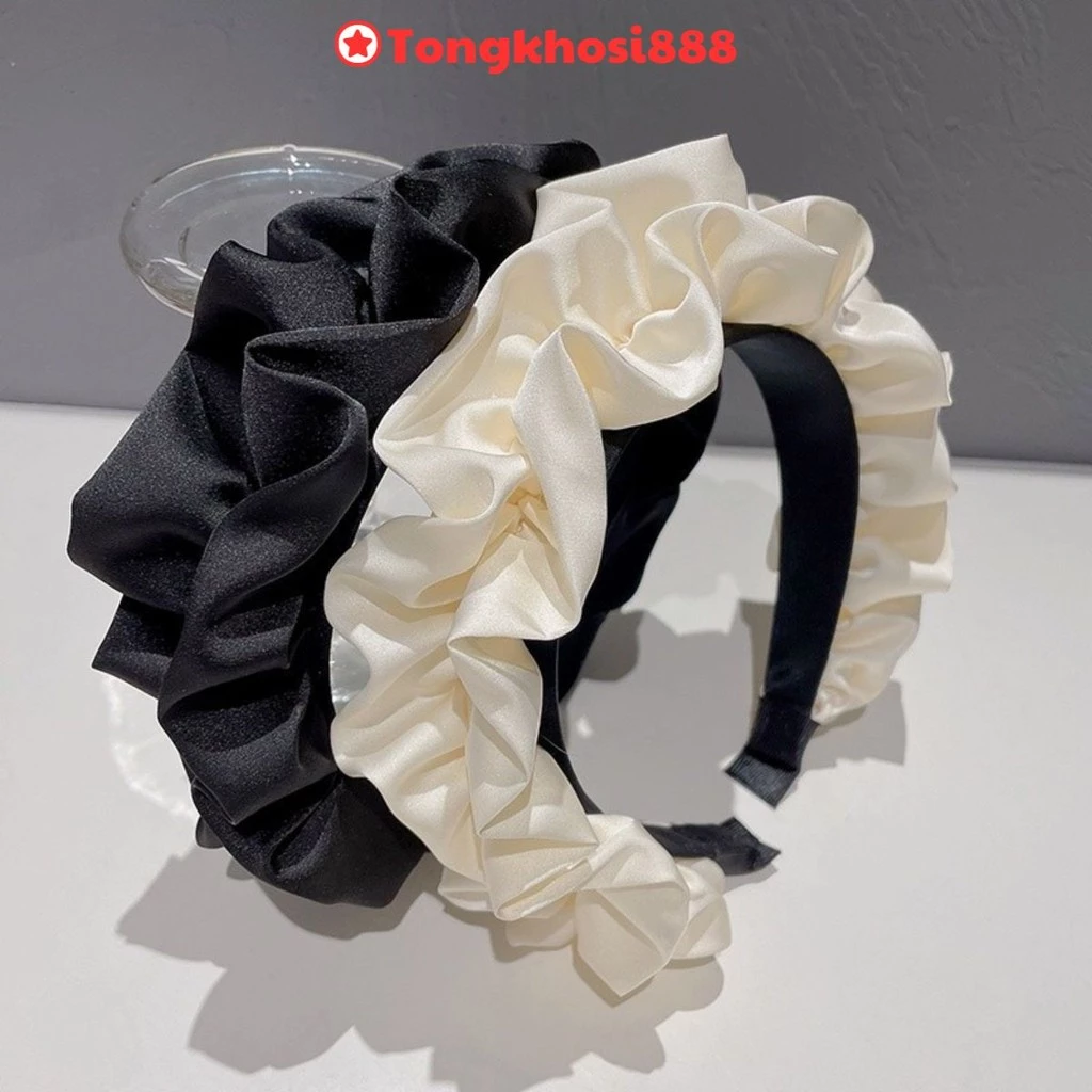 PVN65135 Băng Đô Cài Tóc Vải Nhăn Phong Cách Pháp Cổ Điển Thời Trang Cho Nữ t8