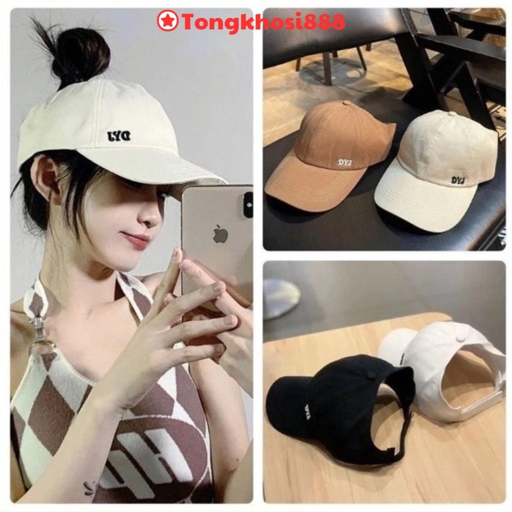 PVN63451 Nón, mũ lưỡi trai cotton hở chóp thể thao hở nửa đầu phong cách thời trang