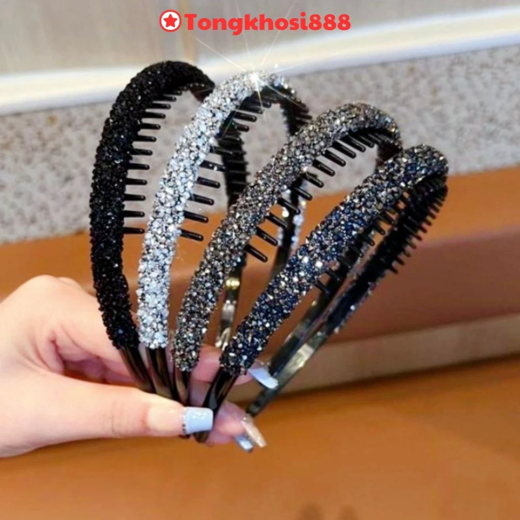 PVN64295 Băng Đô Cài Tóc Đính Đá Lấp Lánh Thời Trang Hàn Quốc