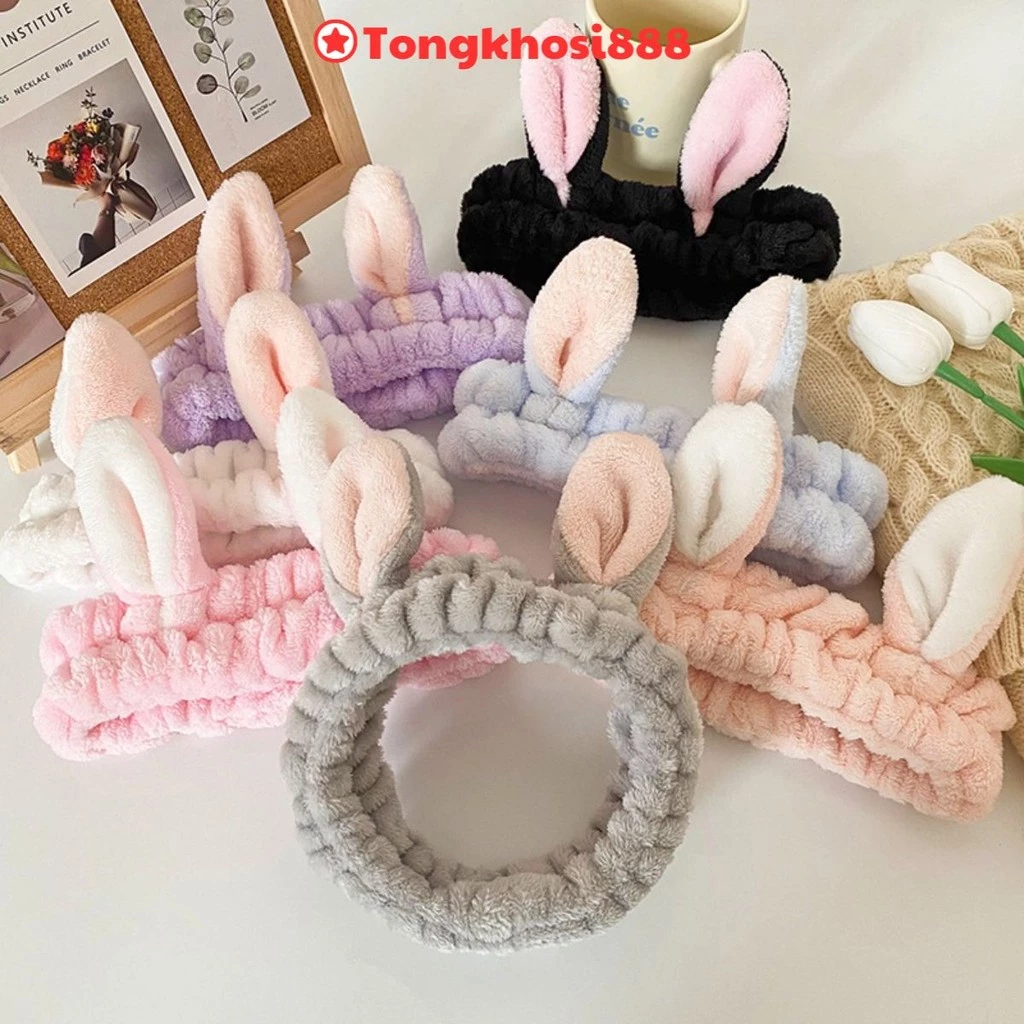 PVN17411 Băng đô rửa mặt, trang điểm hình tai thỏ dễ thương T8