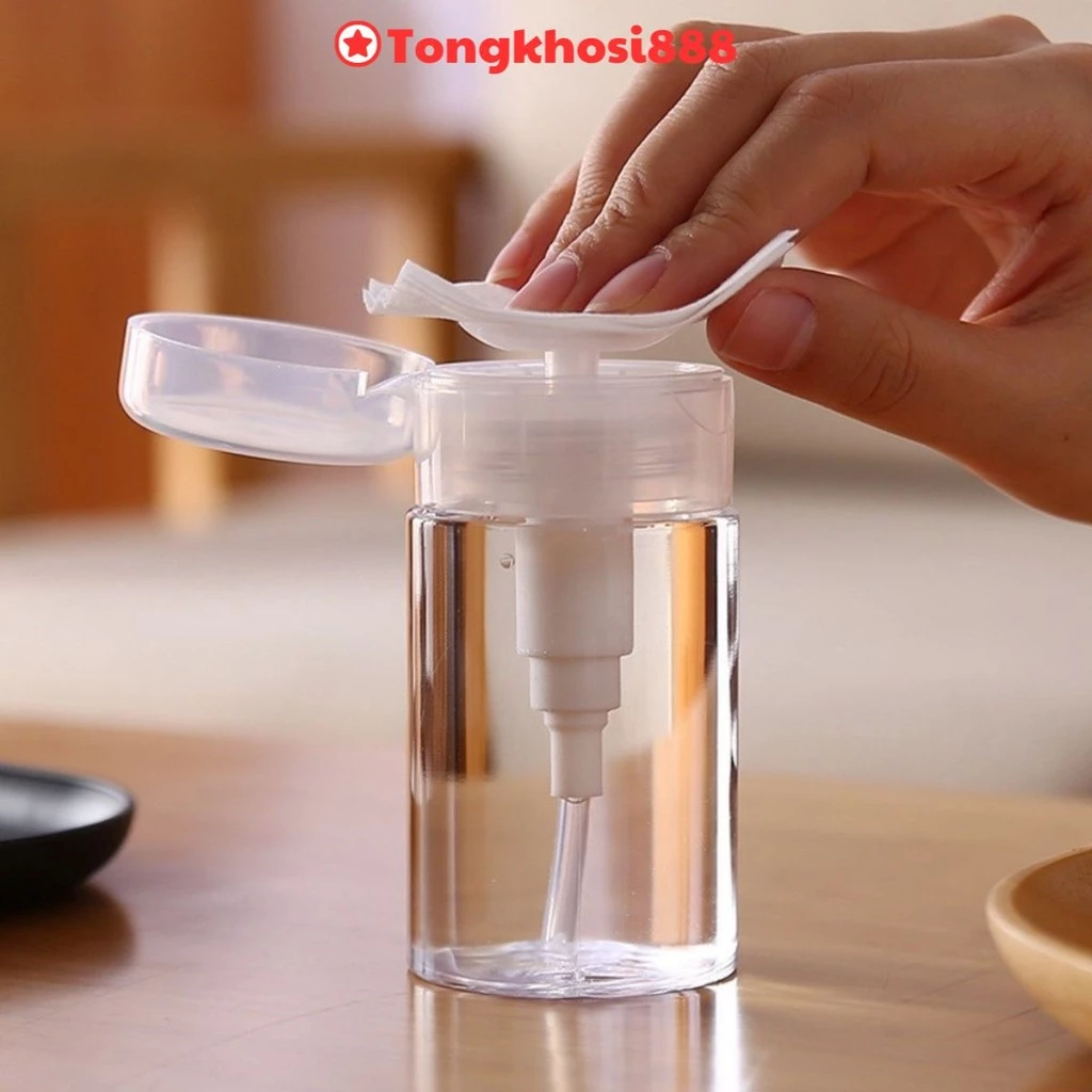 PVN65102 Lọ Chiết Nước Tẩy Trang, Toner Có Nút Nhấn (100ml/200ml) - Chai Chiết Mỹ Phẩm tiện lợi dễ sử dụng