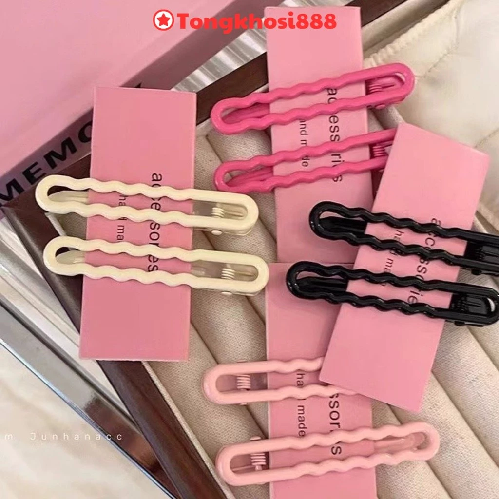 PVN64155 Set 5 Kẹp Tóc Bằng Kim Loại Màu Kẹo Dễ Thương Có Mái Lượn Sóng Phong Cách Hàn Quốc Dành Cho Bạn Nữ