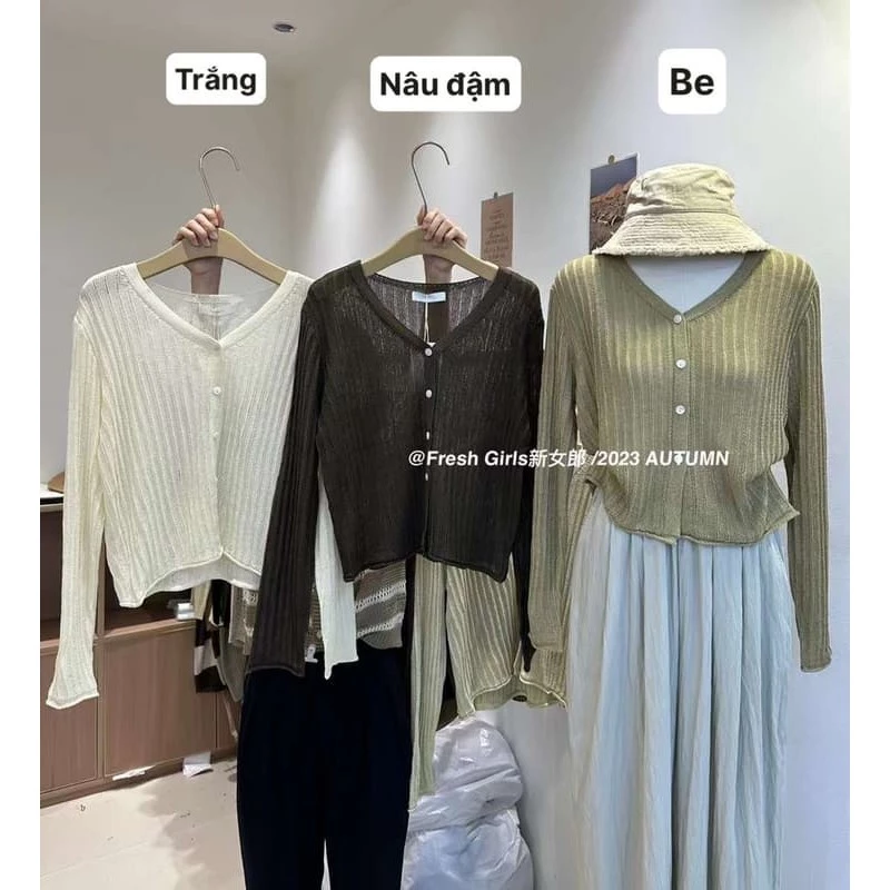 [ẢNH THẬT/CÓ SẴN] Áo khoác cardigan len mỏng dệt kim trơn form vừa- L1810