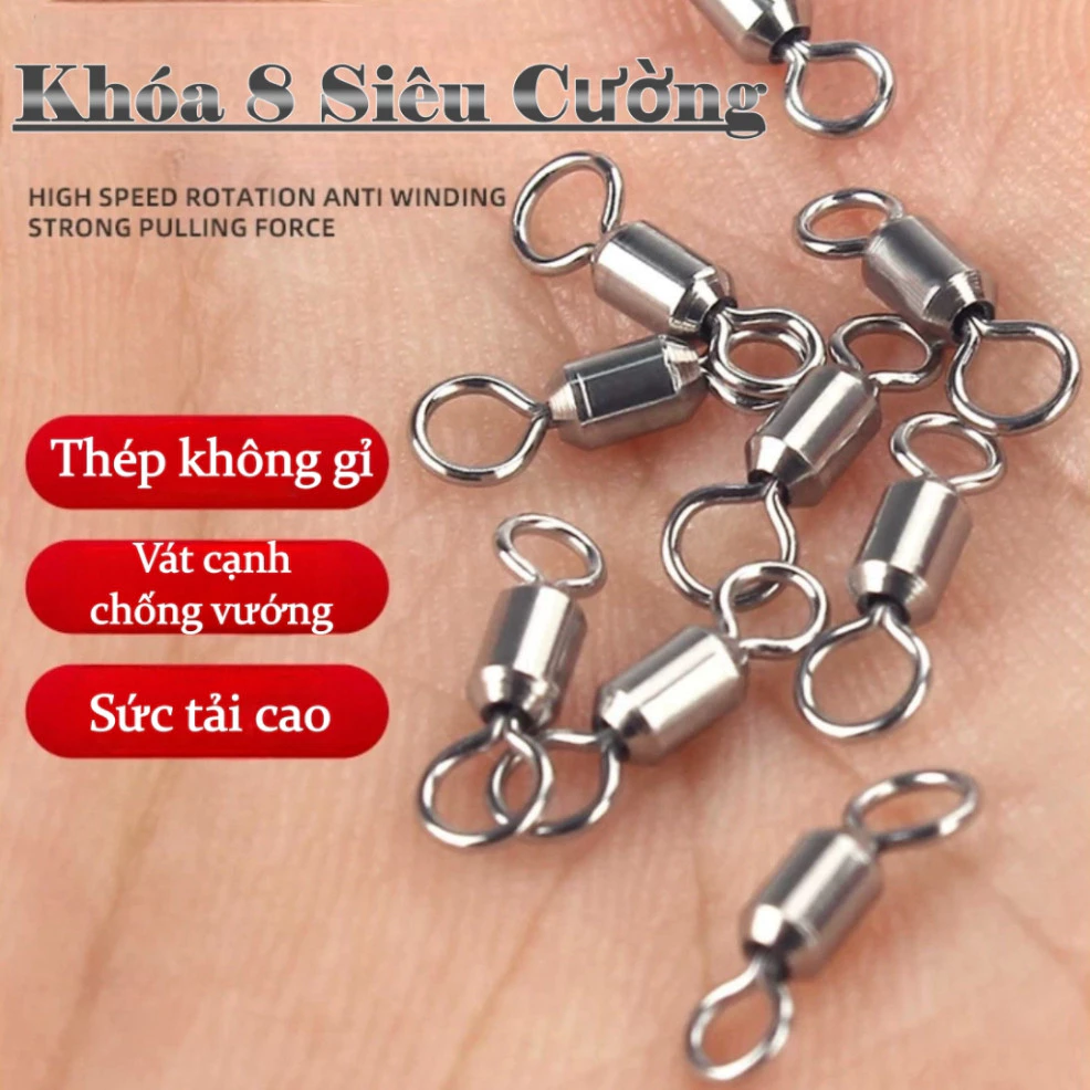 Khóa Số 8 Câu Đài - Siêu Cường, thẻp không gỉ, vát cạnh chống vướng nakij655ljhgda