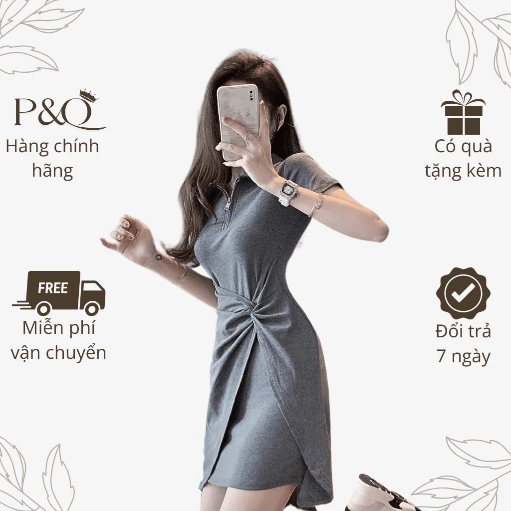Đầm ôm nữ P&Q váy maxi chân váy ngắn xòe vải goothun hai lớp sang chảnh có bigsize | vd0082