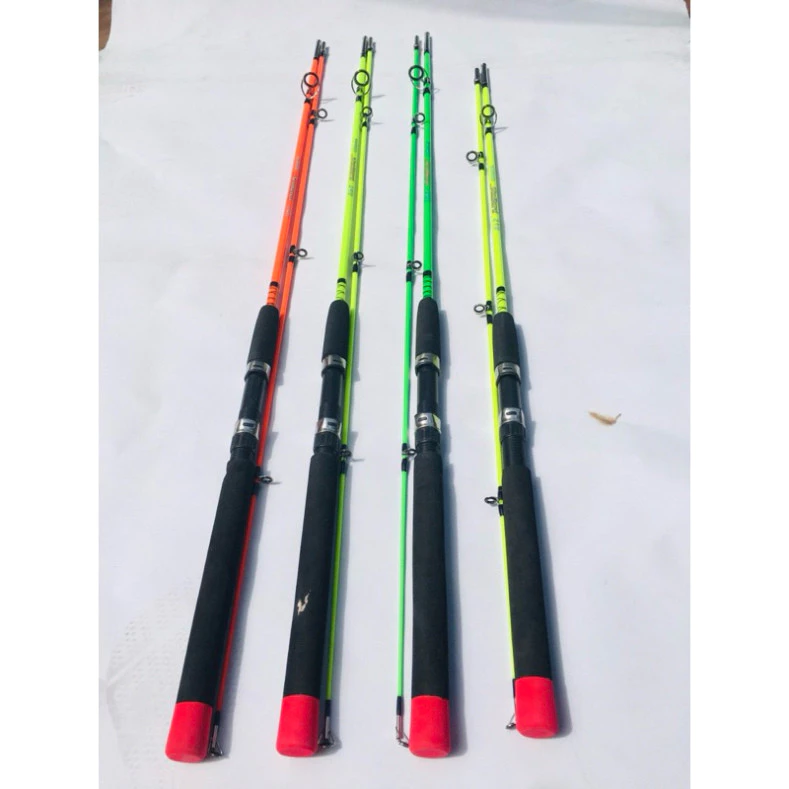 Cần câu máy 2 khúc đặc màu dạ quang dài 1m35 1m5 1m65 1m8 2m1 2m4 2m7 câu lăng xê, câu ngâm, câu đơn, câu biển ghabza678