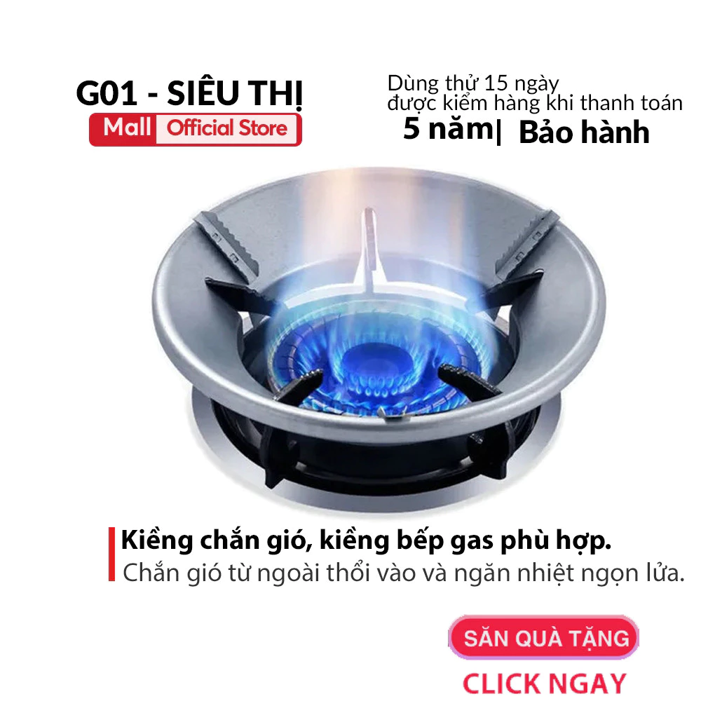 Kiềng chắn gió màu trắng, kiềng bếp gas phù hợp với mọi loại bếp, chống tỏa nhiệt, tiện lợi