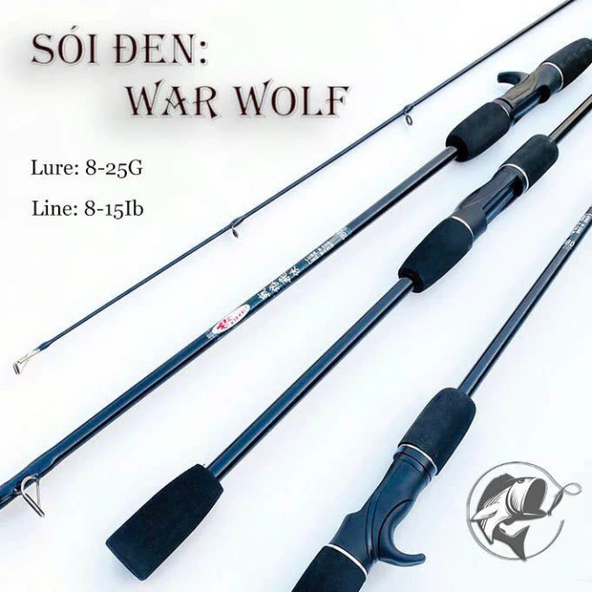 Cần câu lure giá rẻ Cần câu máy, cần câu cá Sói đen chất liệu cacbon độ dài da dạng 556hanz8945