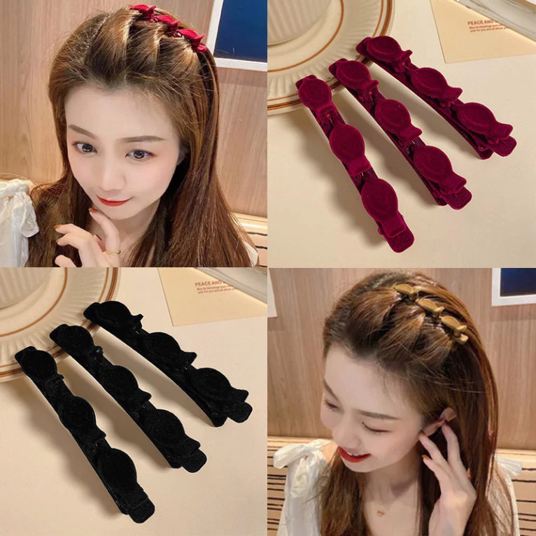 Kẹp Tóc Mái Phối Vải Nhung Độc Đáo Cho Nữ Phong Cách Hàn Quốc Thời Trang Mới Cho Chị Em