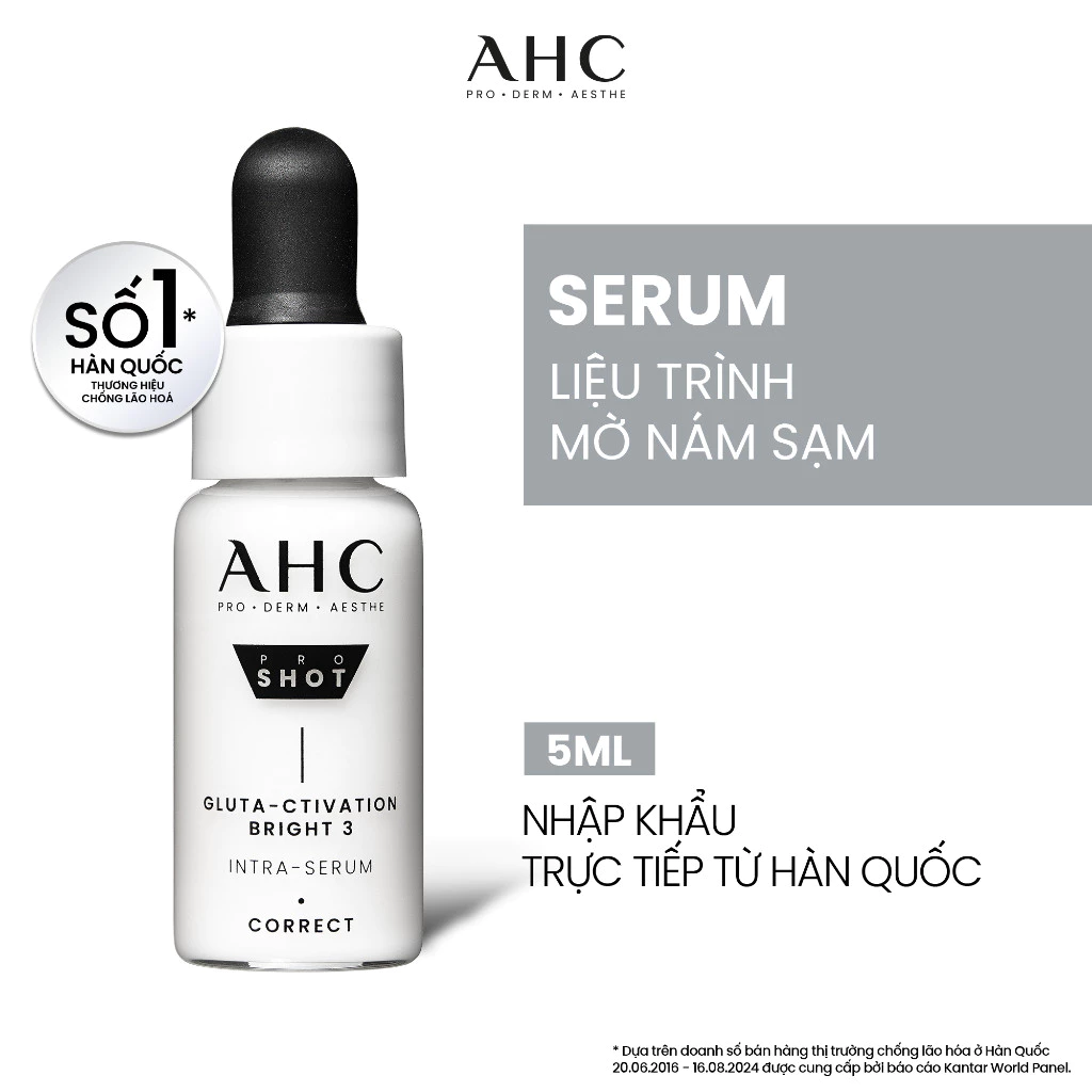 [HB GIFT] Tinh chất Serum 5ml mờ nám sáng da AHC PRO SHOT GLUTA-CTIVATION BRIGHT 3 5ML