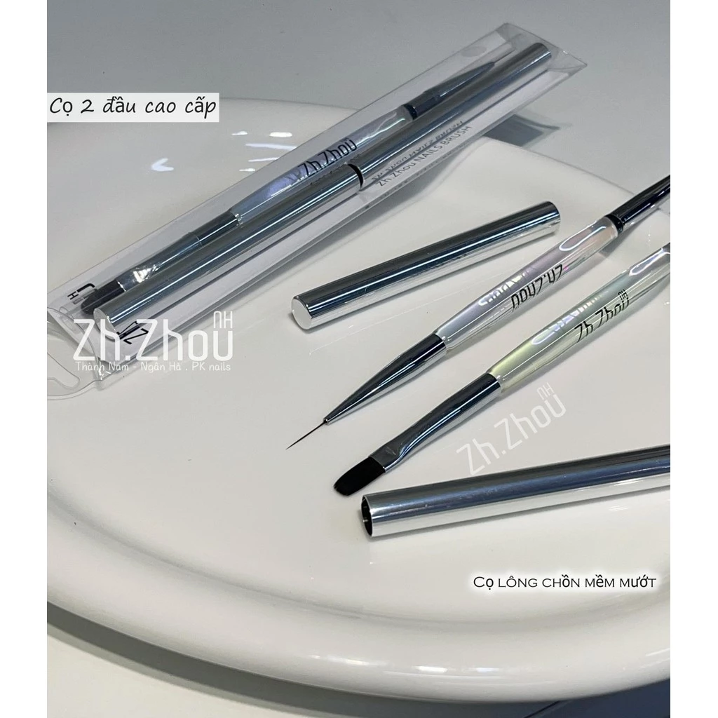 Cọ nét 2 đầu, cọ 2 đầu đắp gel, cọ 2 đầu Zh.Zhou chính hãng, cọ vẽ nét siêu mảnh.
