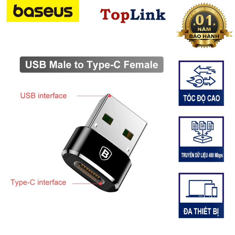 Đầu chuyển đổi OTG Baseus Từ Type-C ra USB/ USB ra Type-C/ Type-C ra Micro - Phân Phối TopLink
