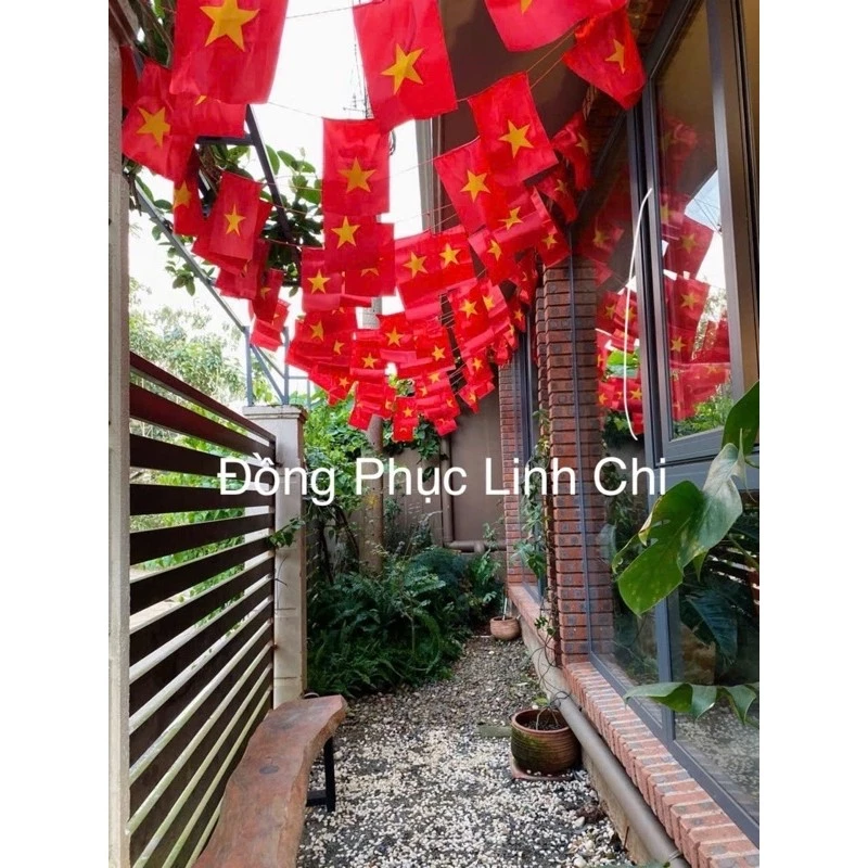 HOẢ TỐC HÀ NỘI Dây cờ Tổ Quốc trang trí Tết, lễ hội vải satanh chịu nắng mưa dài 10m