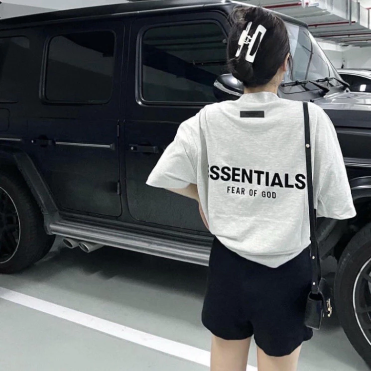 Áo Thun Essentials Cao Su In Nổi cotton 2 chiều hottrend 2024 vải 100% cotton - hàng full bọc tag