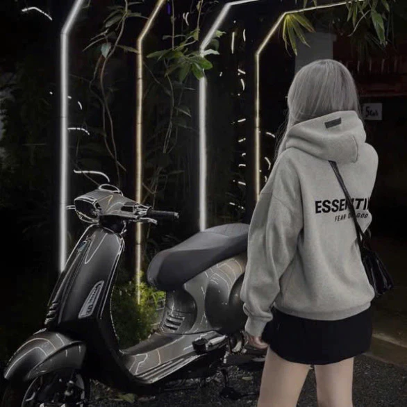 Áo Nỉ Hoodie Boxy ESSENTIALS Nam Nữ Có Mũ From Rộng Logo In Chất Vải Nỉ Cotton Dày Dặn Mềm Mại Không Xù Lông