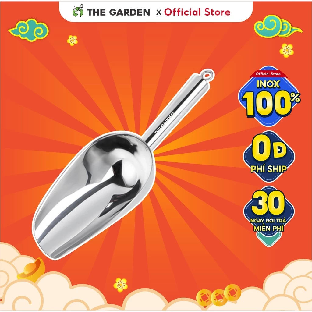 Dụng cụ xúc đá - xẻng xúc đá inox không gỉ nhiều kích thước - THE GARDEN - THE GARDEN