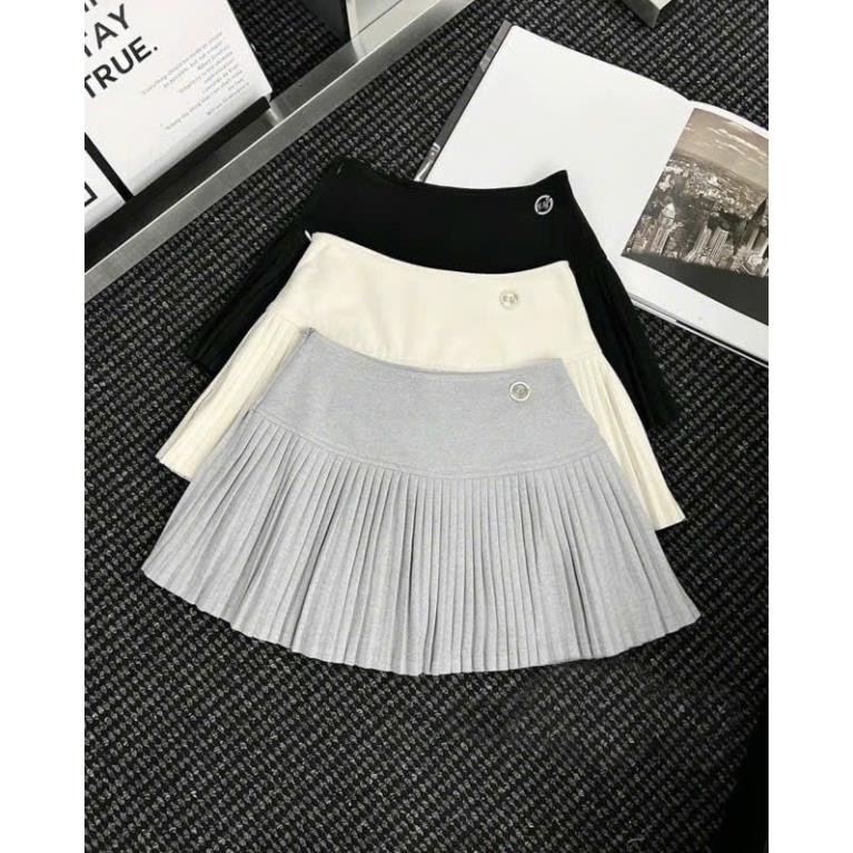 [Hàng chuẩn] Chân váy Dạ Tag chữ B xếp ly có lót trong chất qcl1 Mint.stu