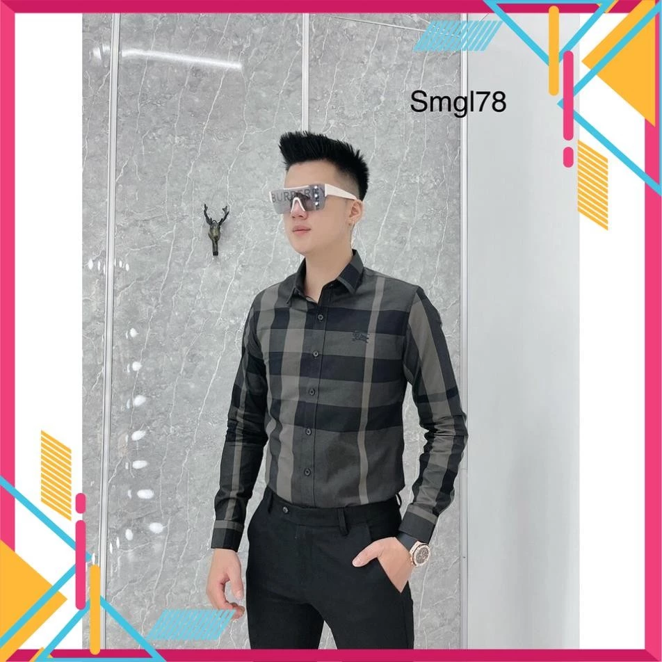 Sơ mi nam tay dài Santiano kẻ sọc bbr vải cotton nhiều màu SMD02