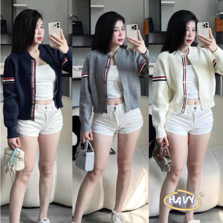 Áo len cadigan siêu xinh cực hot mẫu mới 2025, áo khoác len bomber cadigan siêu xinh siêu nhẹ nhàng