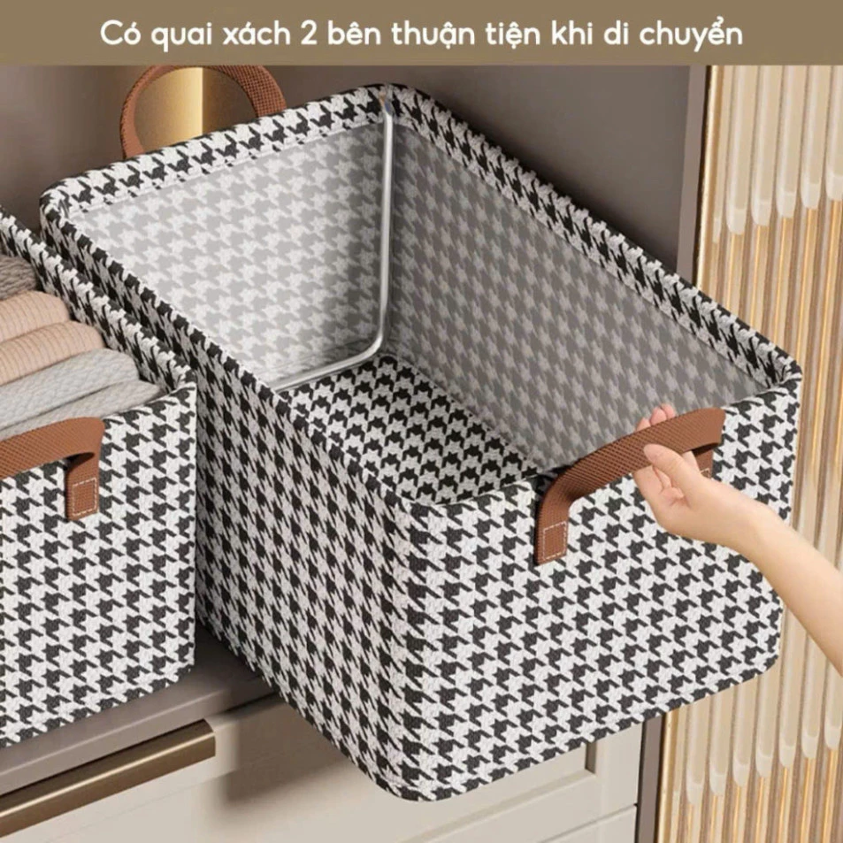 COMBO 5 Hộp Đựng Quần Áo Khung Thép Gấp Gọn Thông Minh HGHOME Giỏ Đựng Quần Áo Đồ Lót Sắp Xếp Tủ Đồ Gọn Gàng